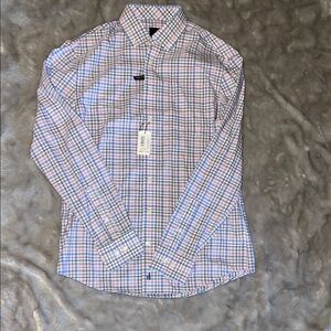 Johnnie-O Prep-formance Plaid Button-Up Shirt Tweener Button Sm Surfboard Logo